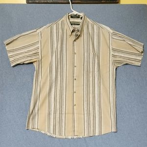 Loafers striped short sleeved button down shirt. Size large